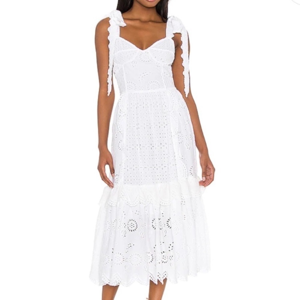 LoveShackFancy Antonella Dress In Antique White